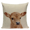 Axyaa Deer Print Cushion Cover 45x45cm Sofa Car Decor Pillow