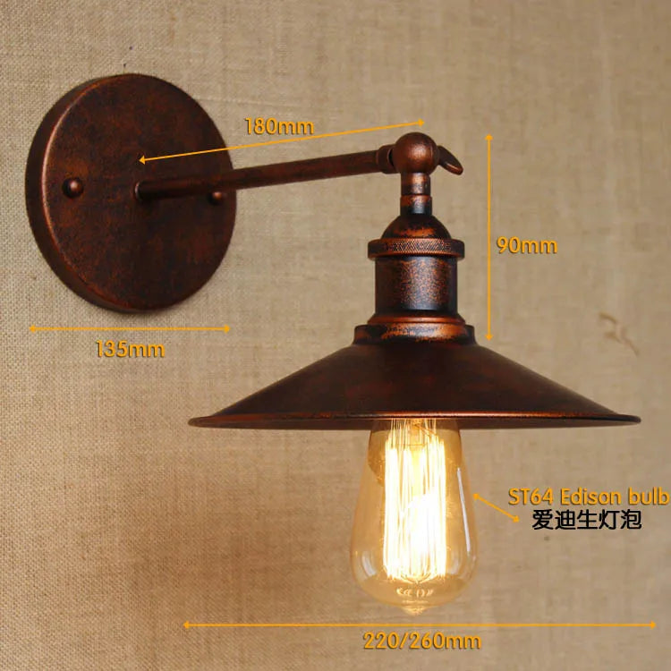Axyaa Retro Glass Wall Lights - Rustic Loft Industrial Sconce