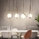 Axyaa Nordic White Glass Ball Pendant Lights for Dining & Bar