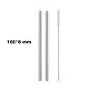 Axyaa Stainless Steel Colorful Bent Straws Set with Cleaner Brush