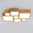 Axyaa Solid Wood Ceiling Lamp: Nordic Simple LED Lights for Home Living Room Bedroom
