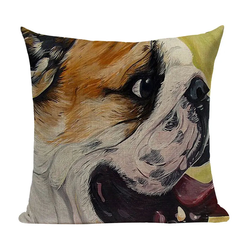 Axyaa Cute Dog Pillow Cases Cartoon Animal Decorative Pillows for Couch