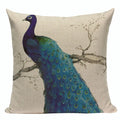 Axyaa Velvet Peacock Print Cushion Cover - Simple Linen Home Decor