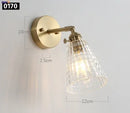 Axyaa Copper Glass LED Wall Light Vintage Wall Lamp Sconce