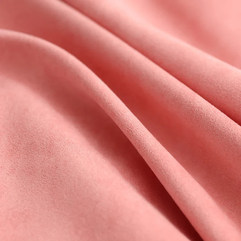 Axyaa Soft Pink Fringed Suede Pillow Case 45x45cm Home Decor