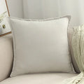 Axyaa Soft Pink Fringed Suede Pillow Case 45x45cm Home Decor