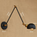 Axyaa Loft Style Retro Vintage Swing Arm LED Wall Sconce Industrial Light Fixtures