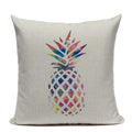 Colorful Pineapple Ananas Decor Cushion Cover by Axyaa - Modern Tropical Print
