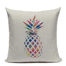 Colorful Pineapple Ananas Decor Cushion Cover by Axyaa - Modern Tropical Print