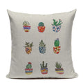 Axyaa Yellow Cactus Watercolor Cushion Cover Farmhouse Decor Pillowcase