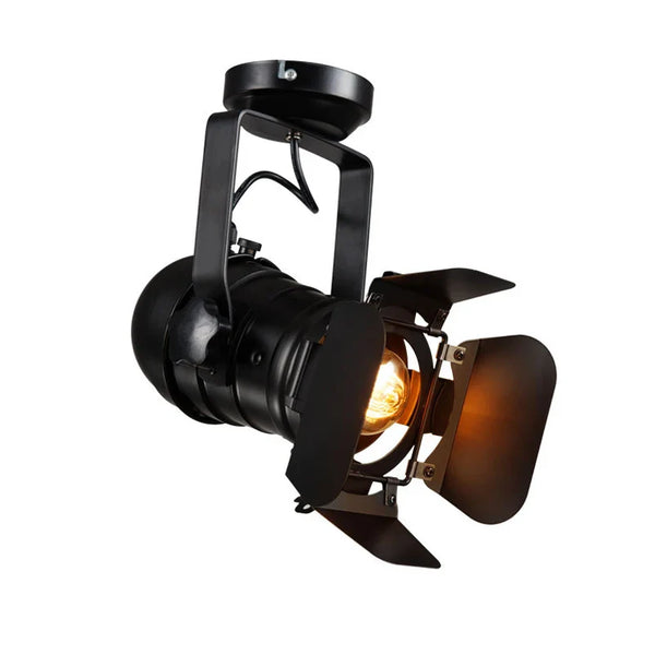 Axyaa Retro Industrial Track Ceiling Lamp: Adjustable Dome Light for Store, Pub, Cafe