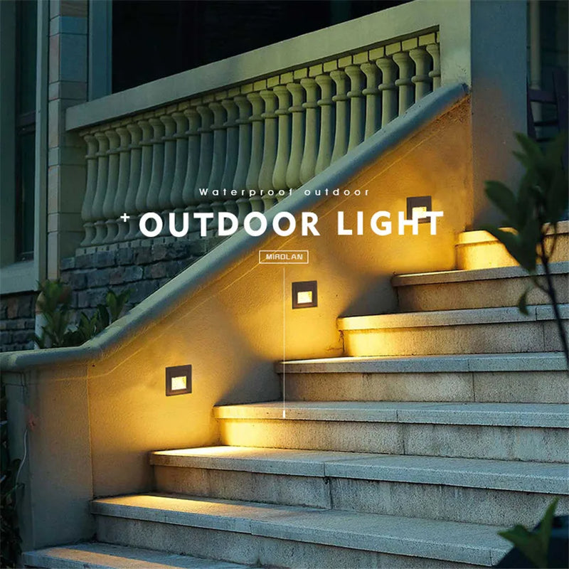 Axyaa 3W LED Outdoor Waterproof Step Lights for Stairs and Plinths