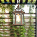 Axyaa Outdoor Pendant Light with Antique Aluminum Alloy and Clear Glass Shade