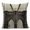 Geometric Meditation Decorative Throw Pillow Cover Axyaa Black White Linen Square Case