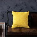 Axyaa Yellow Geometric Embroidered Cushion Cover 45x45cm