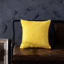 Axyaa Yellow Geometric Embroidered Cushion Cover 45x45cm