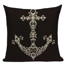 Nautical Anchor Velvet Throw Pillows for Home & Car Decor by Axyaa