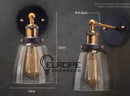 Industrial Retro Wall Sconce by Axyaa with Glass Lampshade, Vintage Loft Fixtures
