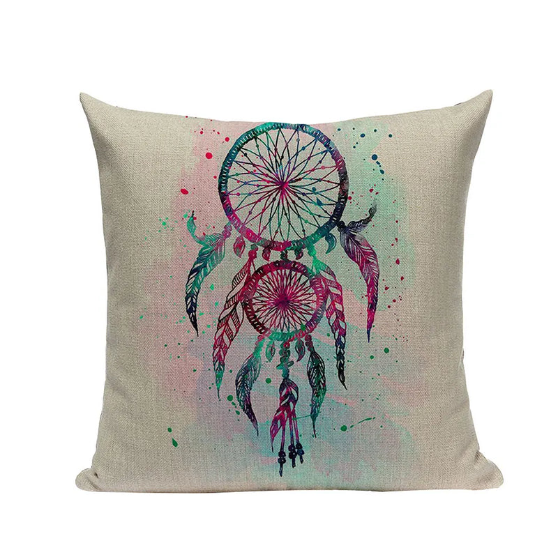 Axyaa Cotton Linen Feather Cushion Cover for Home Decor