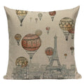 Axyaa London Bridge Paris Eiffel Tower Decorative Printed Throw Pillows