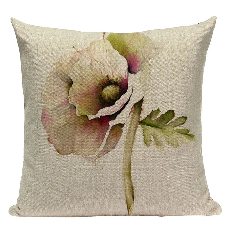 Axyaa Velvet Deer Floral Stripes Pillow Cover for Sofa Beds and Car