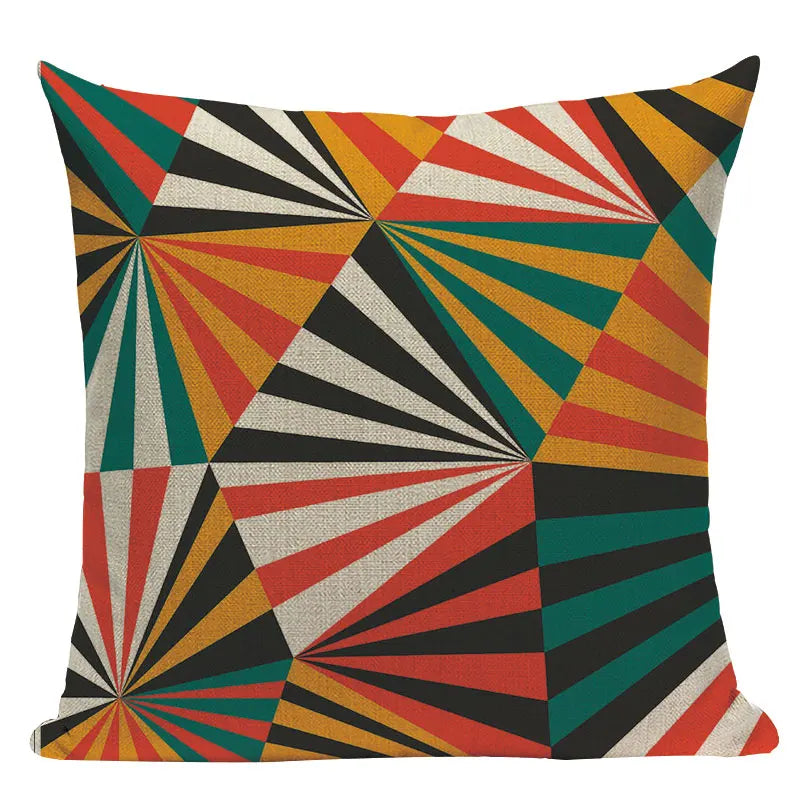 Axyaa Geometric Linen Cushion Cover Multicolour Decorative Pillow for Home Sofa