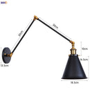 Axyaa Industrial Swing Arm Wall Lamp Sconce Vintage Retro Edison LED Wall Light