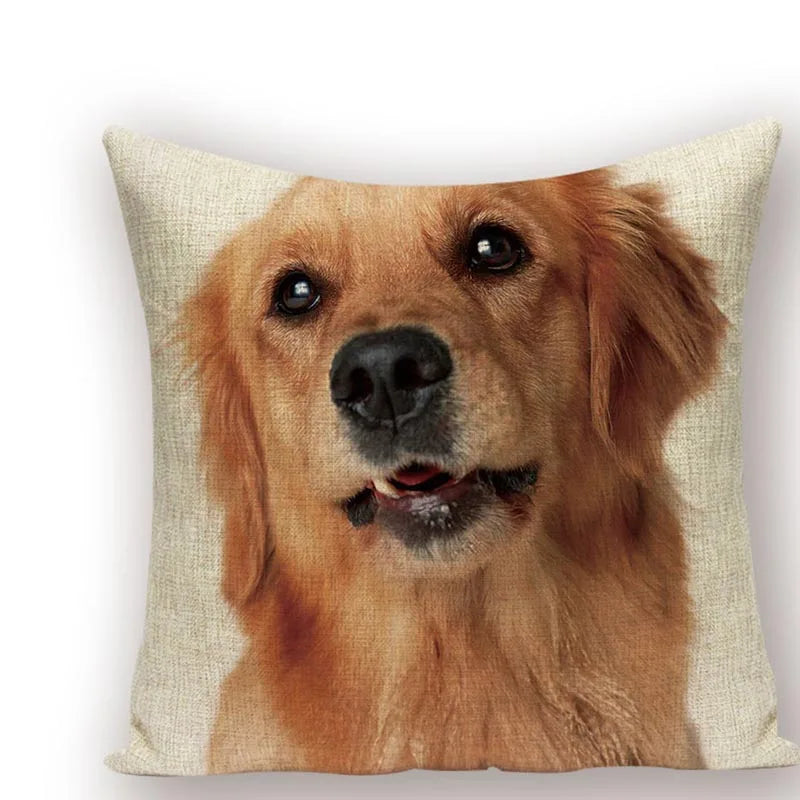 Axyaa Animal Dog Pillow Covers: Golden Retriever, Boston Terrier, Chihuahua Decor