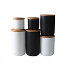 Axya Ceramic Storage Jar with Bamboo Lid - Spices Tea Coffee Container