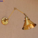 Axyaa Vintage Industrial Swing Arm Wall Lamp Gold Copper LED Sconce
