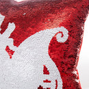 Axyaa Mermaid Snowflake Deer Sequin Red Christmas Pillow Cover