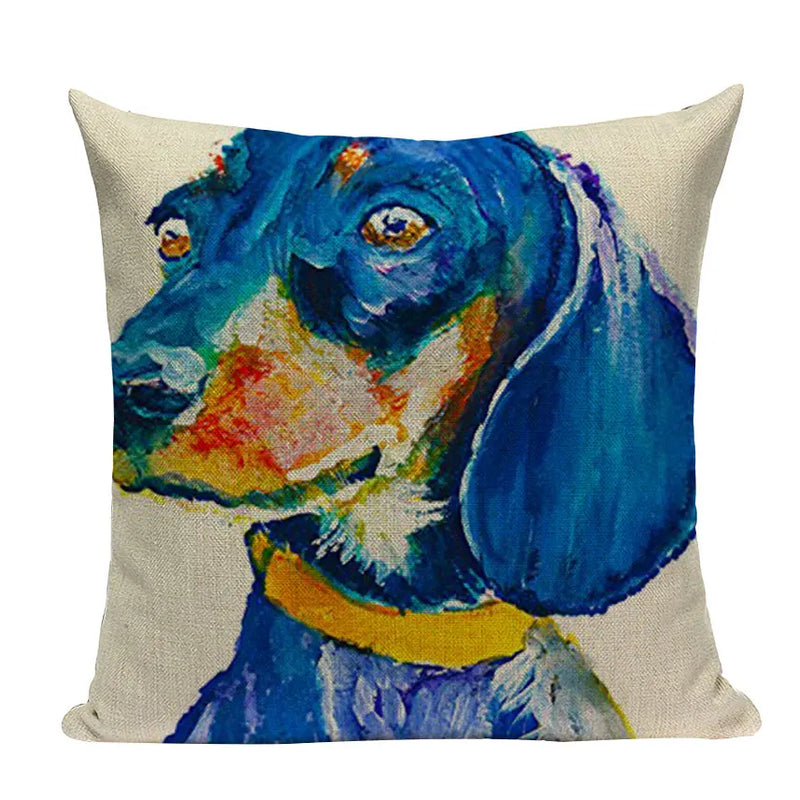 Axyaa Cute Dog Pillow Cases Cartoon Animal Decorative Pillows for Couch