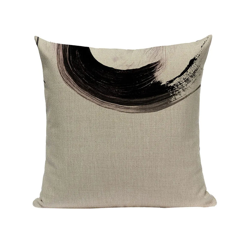 Axyaa Geometric Wave Dots Line Spring Cushion Cover - Black White - Custom Home Decor Pillow Cover