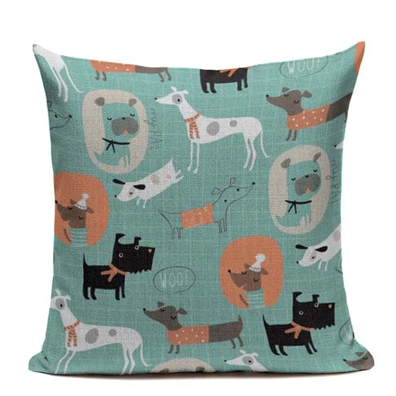 Axyaa Cartoon Animal Pillowcase for Sofa Bed - Cute Decorative Cushion Cover