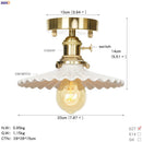 Axyaa Nordic White Ceramic LED Ceiling Light - Copper Ceiling Lamp