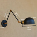 Axyaa Vintage LED Wall Light Swing Arm Wall Lamp Industrial Style