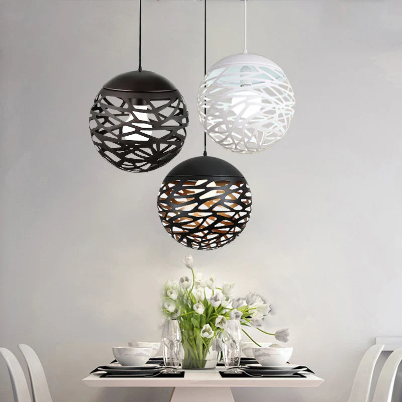 Axya Loft Ball Chandelier: Industrial Nordic Pendant for Home Decor & Restaurant Lighting