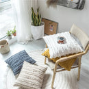 Axyaa Floral Tassel Cushion Cover in Yellow Ivory Grey Cotton, 45x45cm