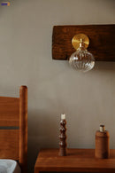 Axyaa Copper Ball Wall Lamp, Modern Glass Light for Bedroom, Bathroom, Stairway