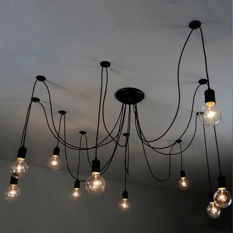 Axyaa Nordic Spider Black Pendant Light Chandelier Industrial Ceiling Fixture
