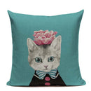 Colorful Cat Fashion Show Cushion Cover - Axyaa Home Decor
