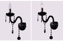 Axyaa Crystal Wall Lamp with LED Bulbs, Black Finish, 1/2 Head