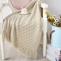 Axyaa Knitted Throw Blanket Grey Yellow Black, Diamond Acrylic 130x170cm
