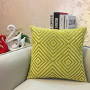 Axyaa Geometric Chenille Flocking Pillow Cover - Grey/Yellow/Red/Purple - 45x45cm/30x50cm