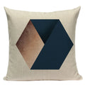 Axyaa Striped Geometric Cushion Cover 45x45cm in Black, Blue