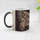 Axyaa Lion Ceramic Color Changing Coffee Mug, Funny Novelty Gift, Magic Tea Cup