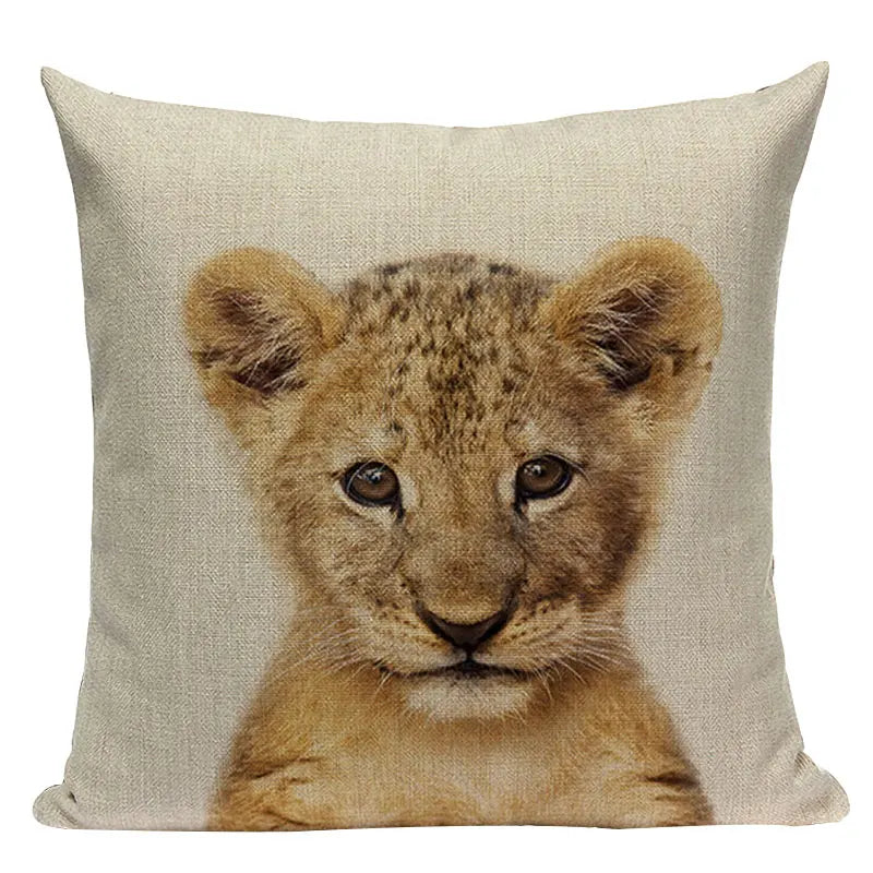 Axyaa Animal Series Cushion Cover: Tiger Elephant Monkey Pillow Cover Home Decor