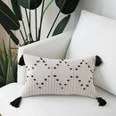 Axyaa Geometric Tassels Cushion Cover - Home Sofa Bed Decor 45x45cm/30x50cm