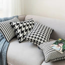 Axyaa Houndstooth Cushion Cover 45x45cm/35x55cm - Durable Canvas for Sofa Bed