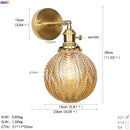 Axyaa Vintage Copper Wall Lamp Star Glass LED Wall Lights Fixtures